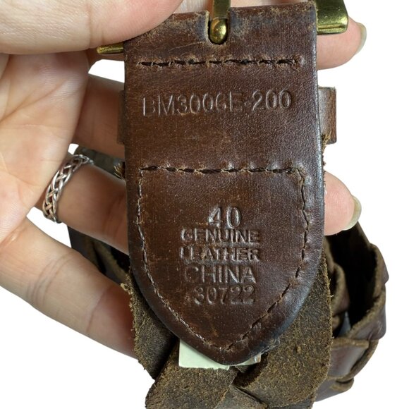 Eddie Bauer Braided Genuine Leather Belt – Brown – Size 40 - Picture 3 of 6